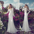 2014 New Julie Vino V Neck Fitting Lace See Though Back Long Sleeves Bridal Wear Wedding Dresses (WND40)